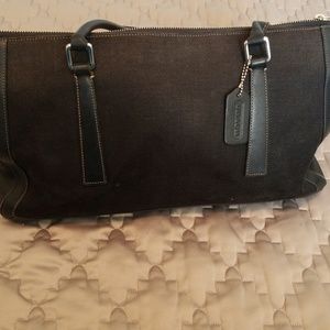 Vintage Coach textile and leather purse
